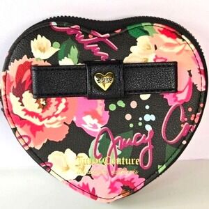 Juicy Couture‎ Pick Your Petal Peek a Bow Floral Heart Wristlet Coin Purse